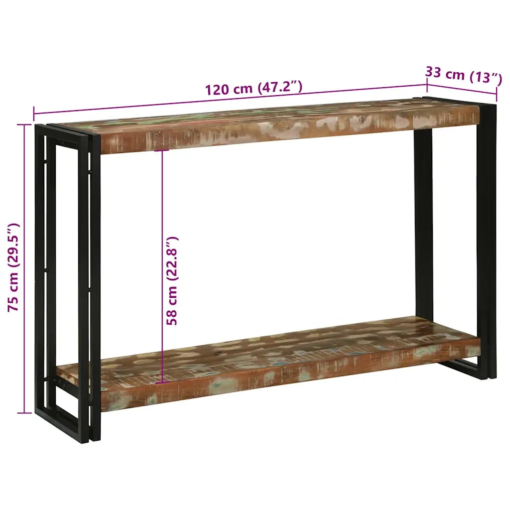 Tavolo Consolle | Tavolo d'Ingresso 120 x 33 x 75 cm Legno Recuperato Massello