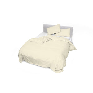 Copripiumino Matrimoniale con Sacco e Federe in Raso di Poliestere Panna