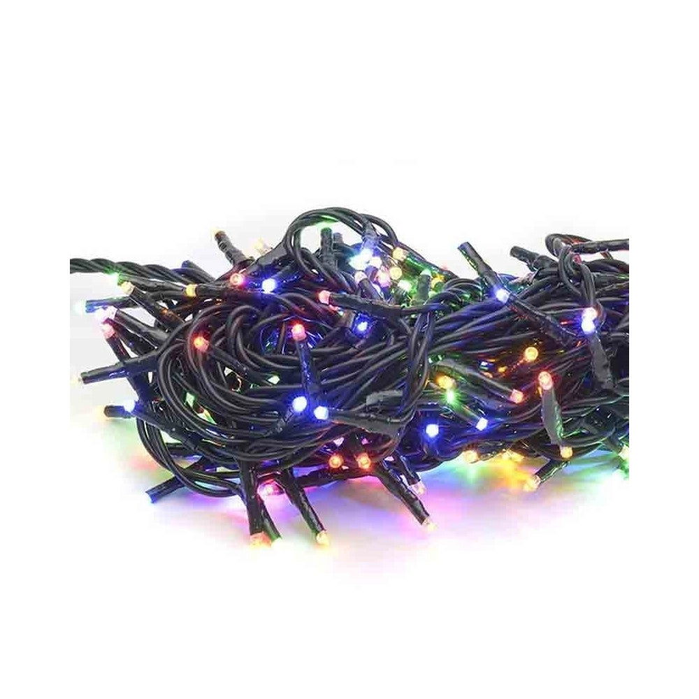 Trade Shop - Catena Luci A Led Natalia 100 Led Lucciole Multicolor Con Controller 8 Funzioni -