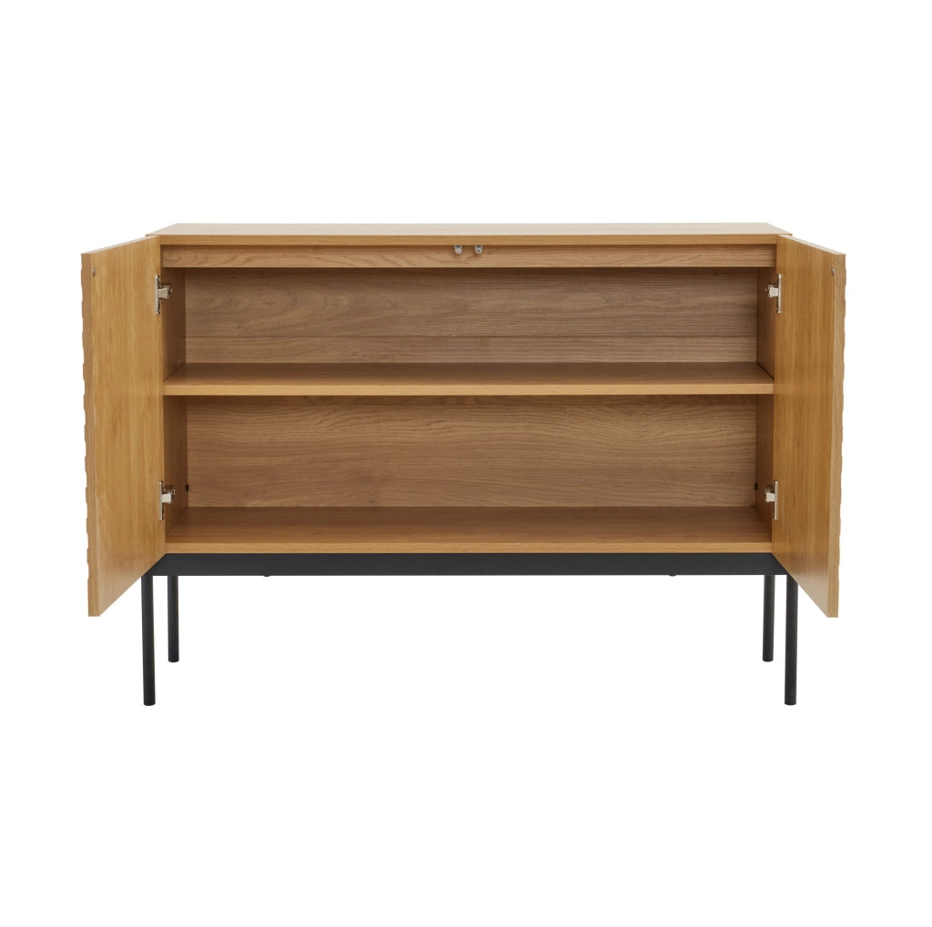 Credenza 100x40x75 cm con ripiano regolabile in truciolare naturale