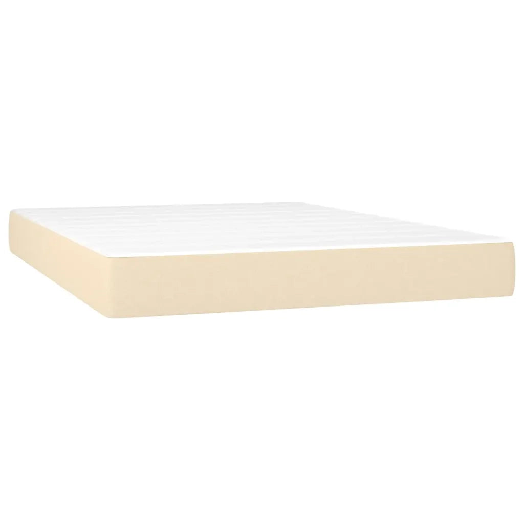 Giroletto a Molle con Materasso Crema 140x19 cm in Tessuto 3137394