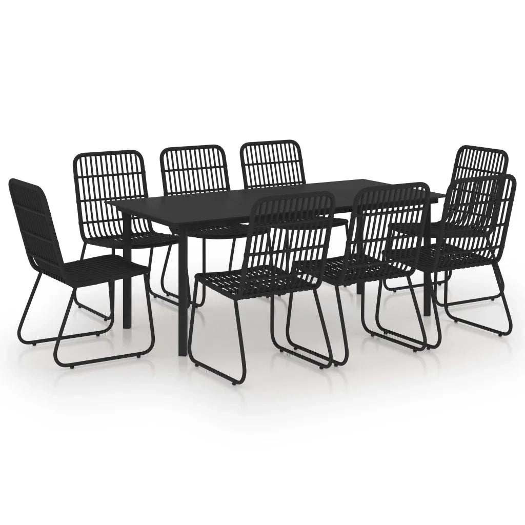 Set da Pranzo da Giardino 9 pz in Polyrattan e Vetro 3060254