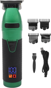 Tondeuse per uomini, tagliaerba elettrica a batteria, con display LED e 4 lame intercambiabili, tagliaerba professionale, set di cura per uomini, donne e bambini, trimmer da barba per uomini