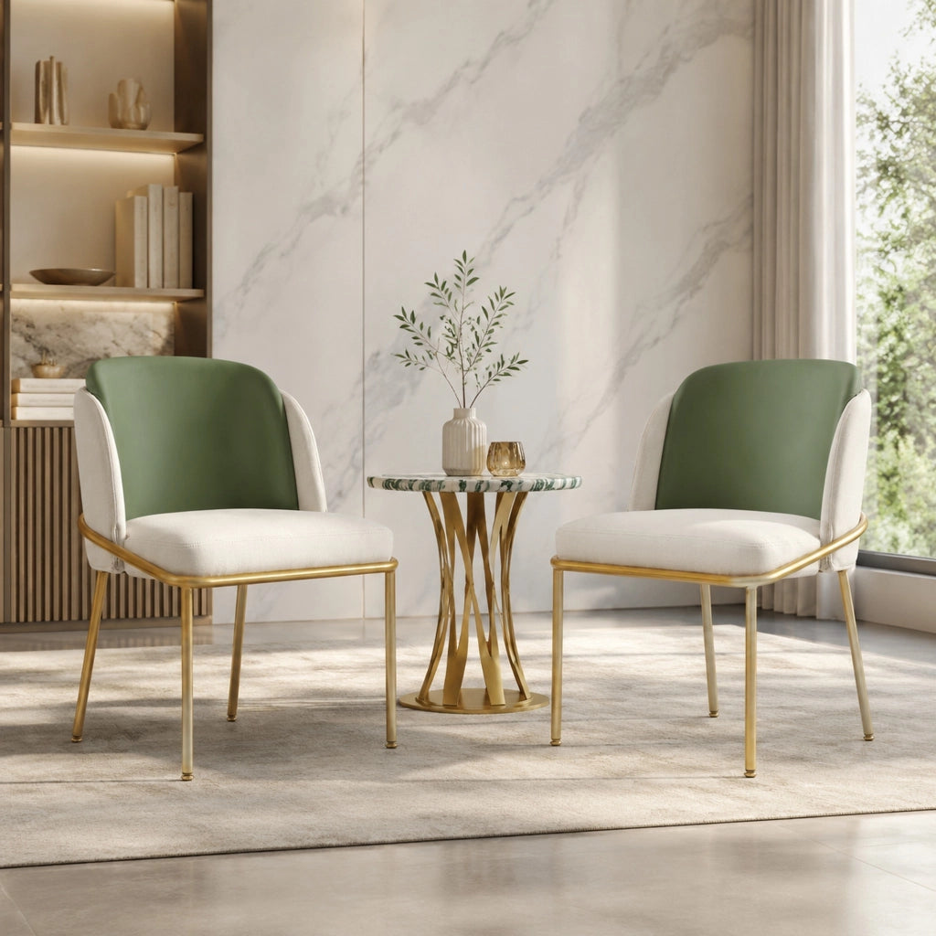 Sedia da pranzo 59.99x57.15x52.71 cm con piedini regolabili in metallo e legno beige