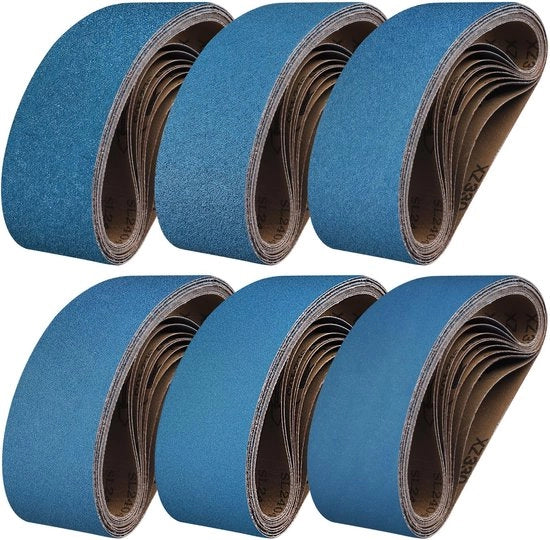 Schuurband a 75 x 457 mm - 6 pezzi - Zirkonia corundum - Imbottito a prova d'acqua - Resistente al calore - Connetti con precisione - Schiuma per schegge di carta
