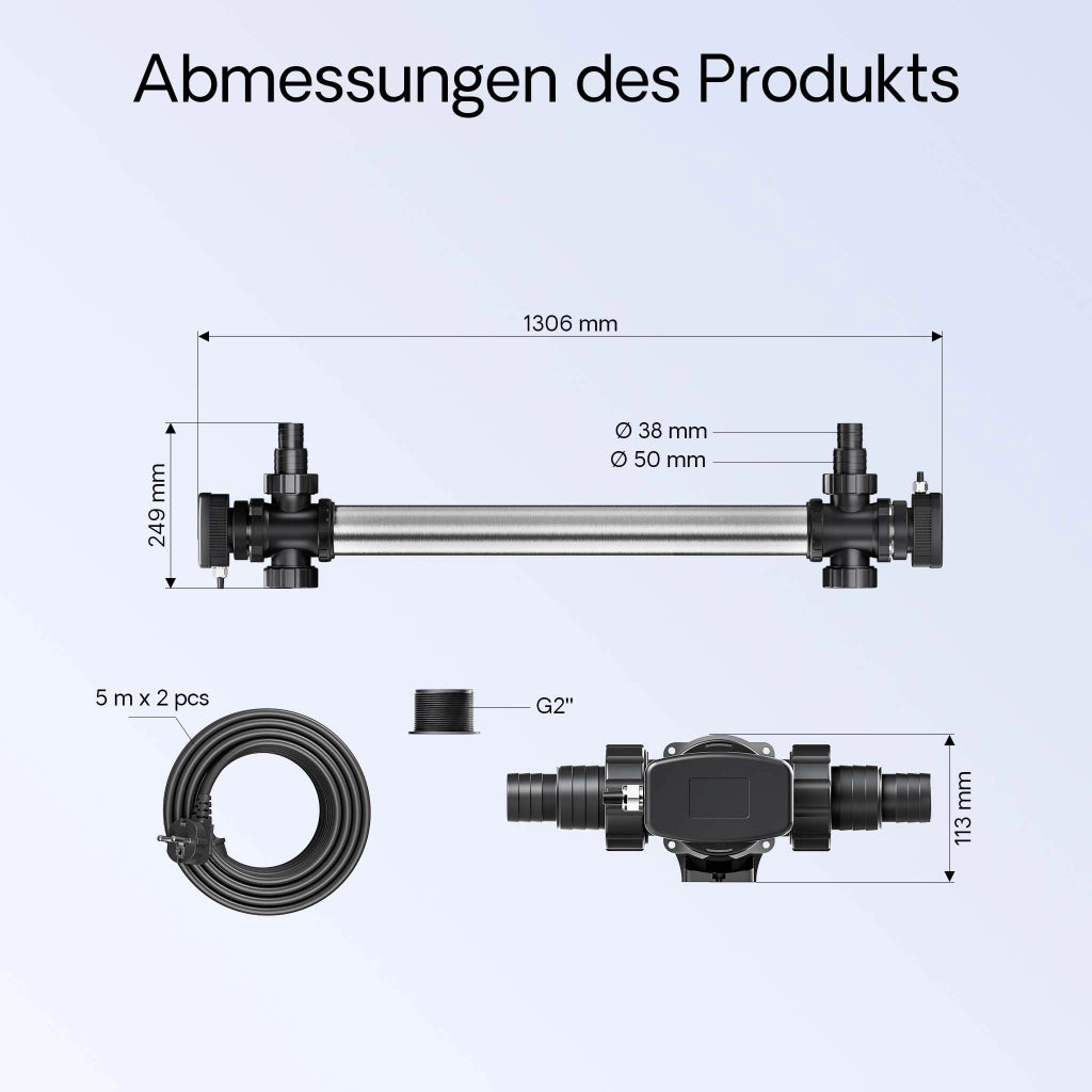 CUV-7110 Chiarificatore in acciaio inox per laghetti 110W Sterilizzatore UV
