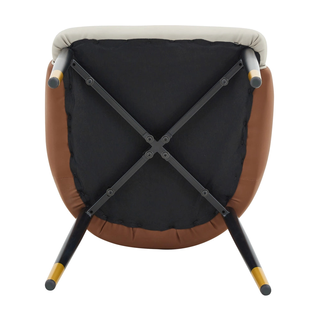 SEDIA da pranzo Set da 2 pezzi 91 cm PU Marrone e Nero schienale a fulmine