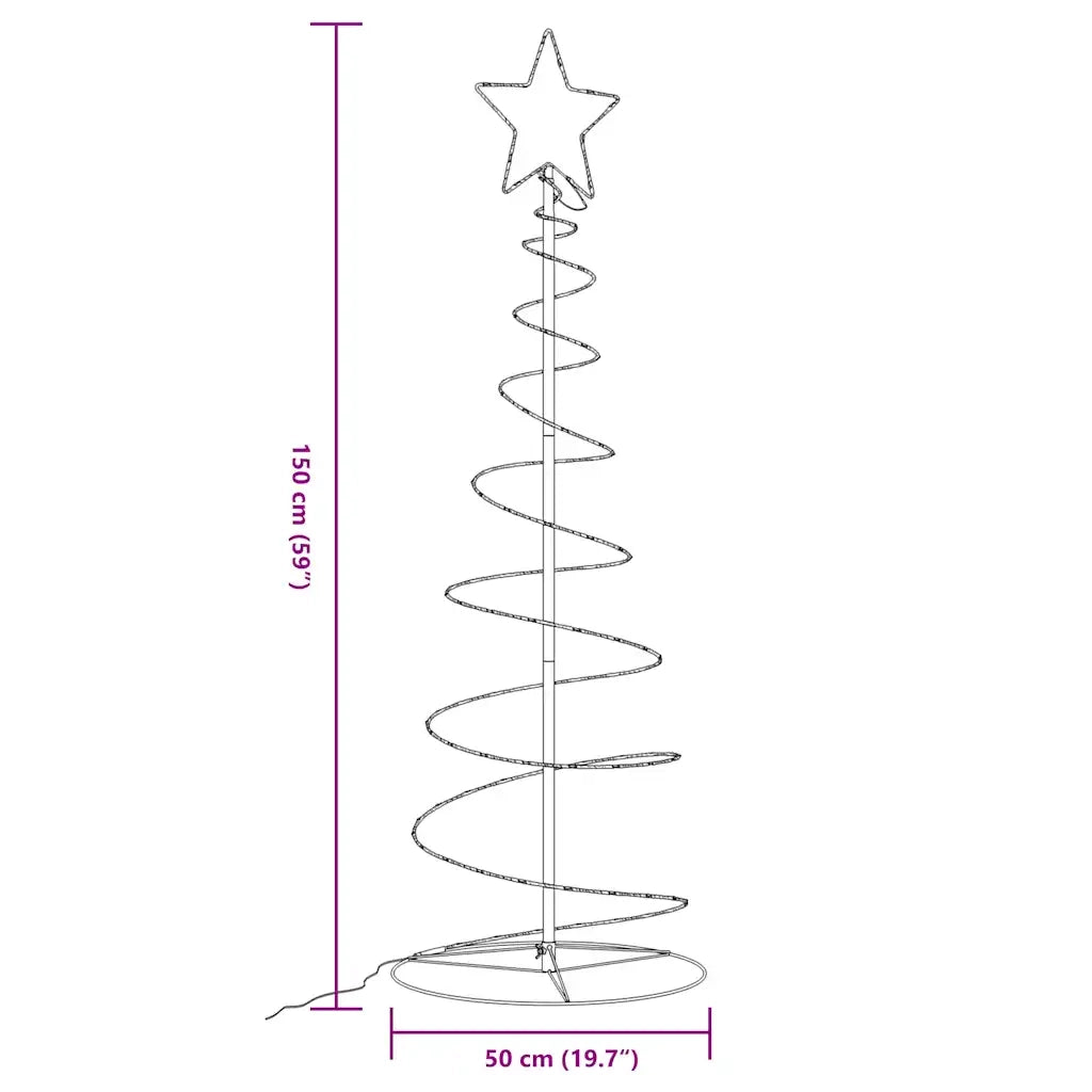 Albero di Natale | Decorazioni natalizie a LED 100 LED Bianco Caldo 150 cm