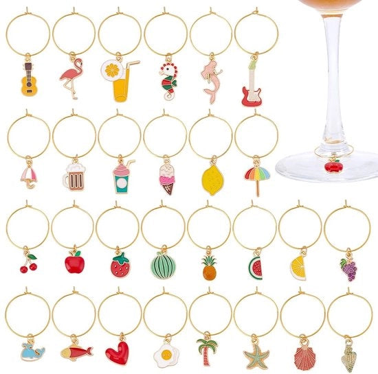 Set di 28 Bicchieri da Vino Decorativi per Feste