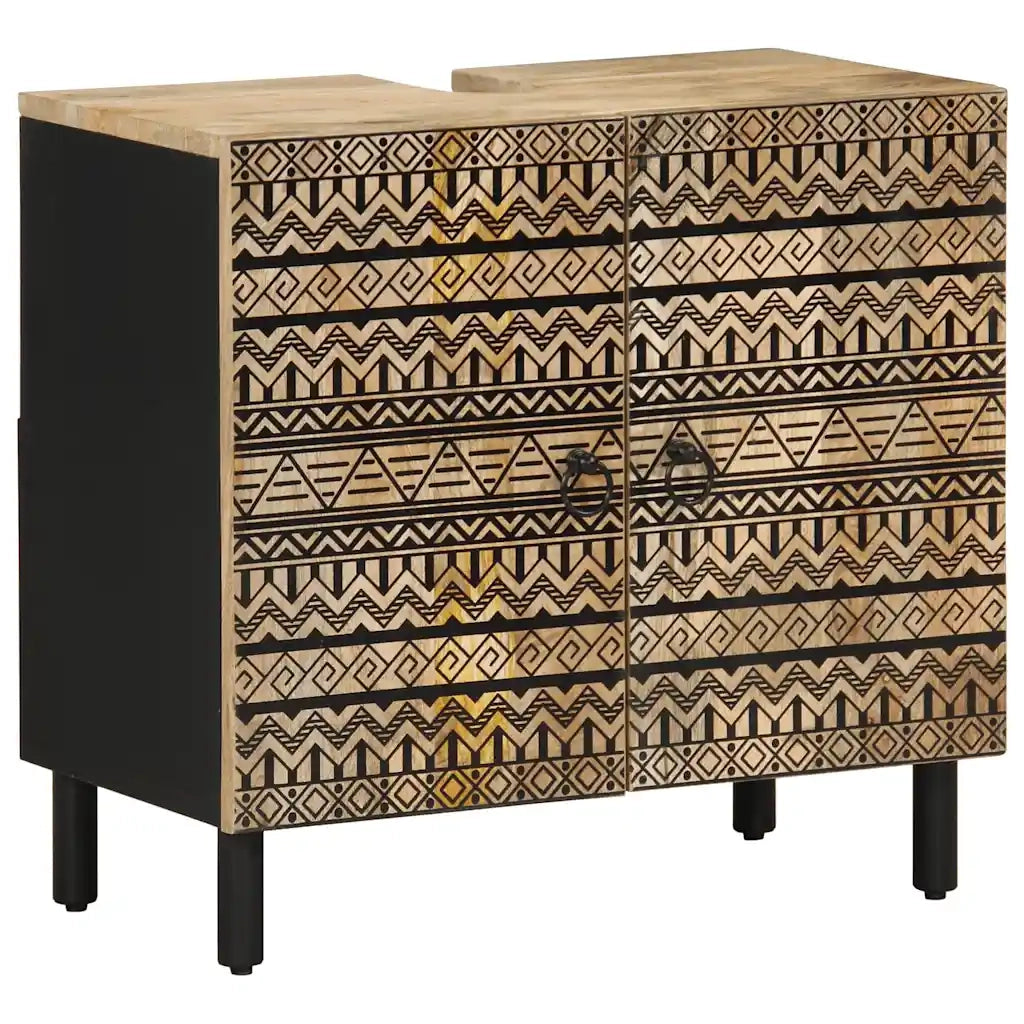 vidaXL Set Mobili da Bagno 5 pz in Legno Massello di Mango