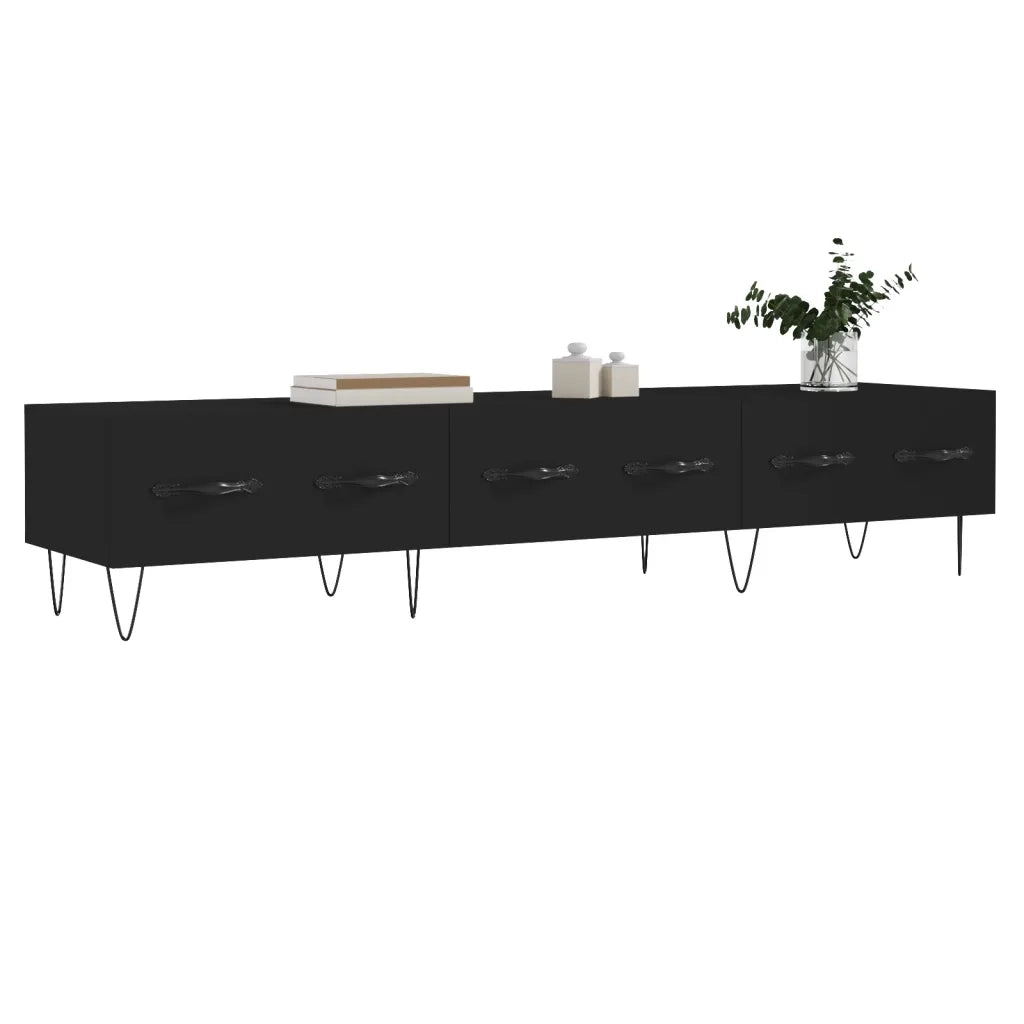 Mobile Porta TV Nero 150x36x30 cm in Legno Multistrato 829149