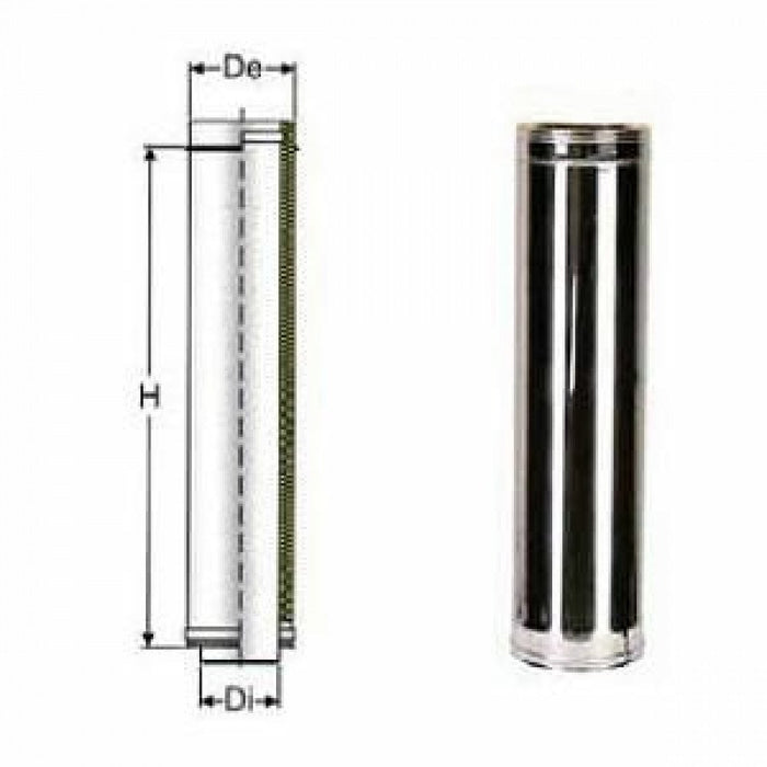 Inox doppia parete aisi 316 tubo l.1000 d.080 130 b00n97m8is