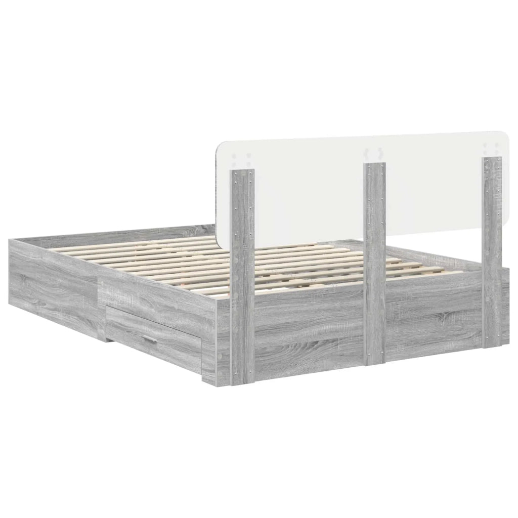 Struttura del letto con testiera Grigio Sonoma 140 x 190 cm 3412378