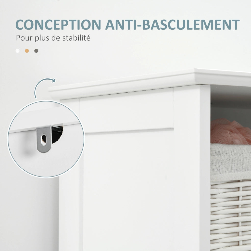 Colonna bagno 3 ripiani aperti cassetto ripiano regolabile ¨C Xylo ¨C Bianco 40x30x164 cm