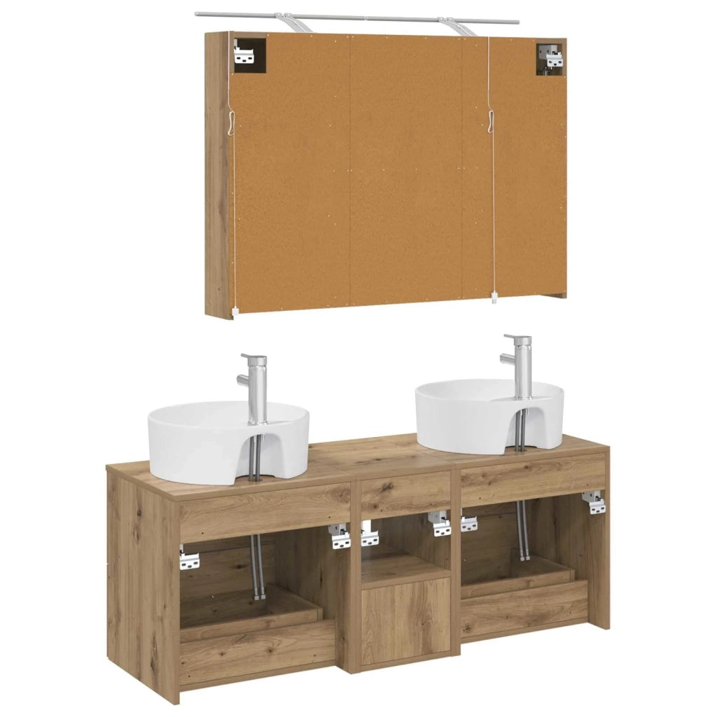 Set di mobili per il bagno 4 pcs Rovere Artigianale 3406902