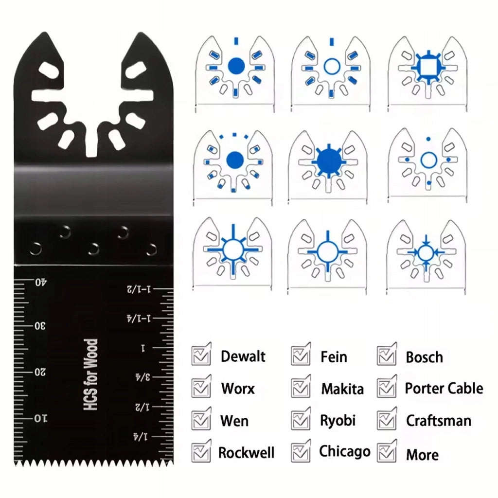 Set di Lame HCS Multiuso Rosfix MultiSaw 20 – Alta Qualità, Compatibile con Multitool Bosch, Makita, Fein
