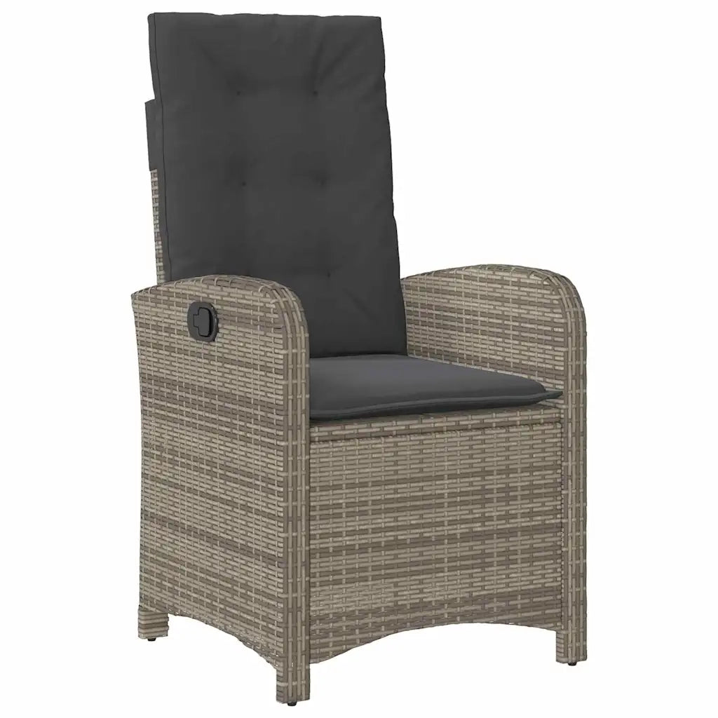 Set da Pranzo per Giardino con cuscino 5 pcs Grigio polyrattan 3380275