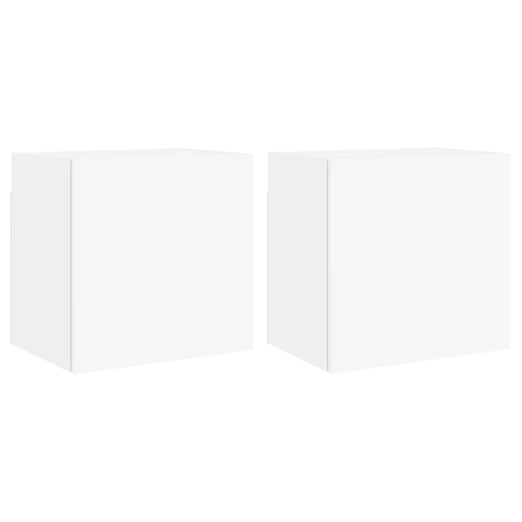 Mobile TV multimediale da parete mensola TV credenza TV per sala da pranzo soggiorno camera da letto 2 pezzi 40,5 x 30 x 40 cm legno ingegnerizzato bianco 02_0028915