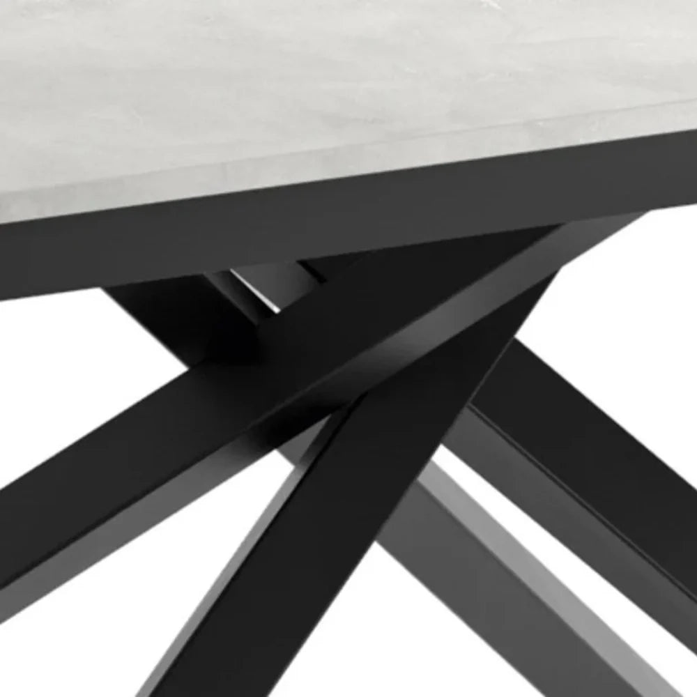 Tavolo da pranzo allungabile effetto cemento bianco Pluto 140-190x90 cm fino a 8 posti Made in Italy | Duzzle
