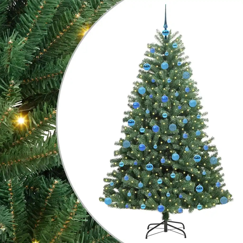 Albero di Natale Artificiale-Albero Natalizio con Rami Pieghevoli Verde 180 cm 511581