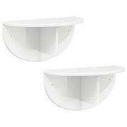 2 pz Scaffale da parete | Ripiano a parete | Mensola a parete Bianco Lucido 48 x 24 x 24 cm