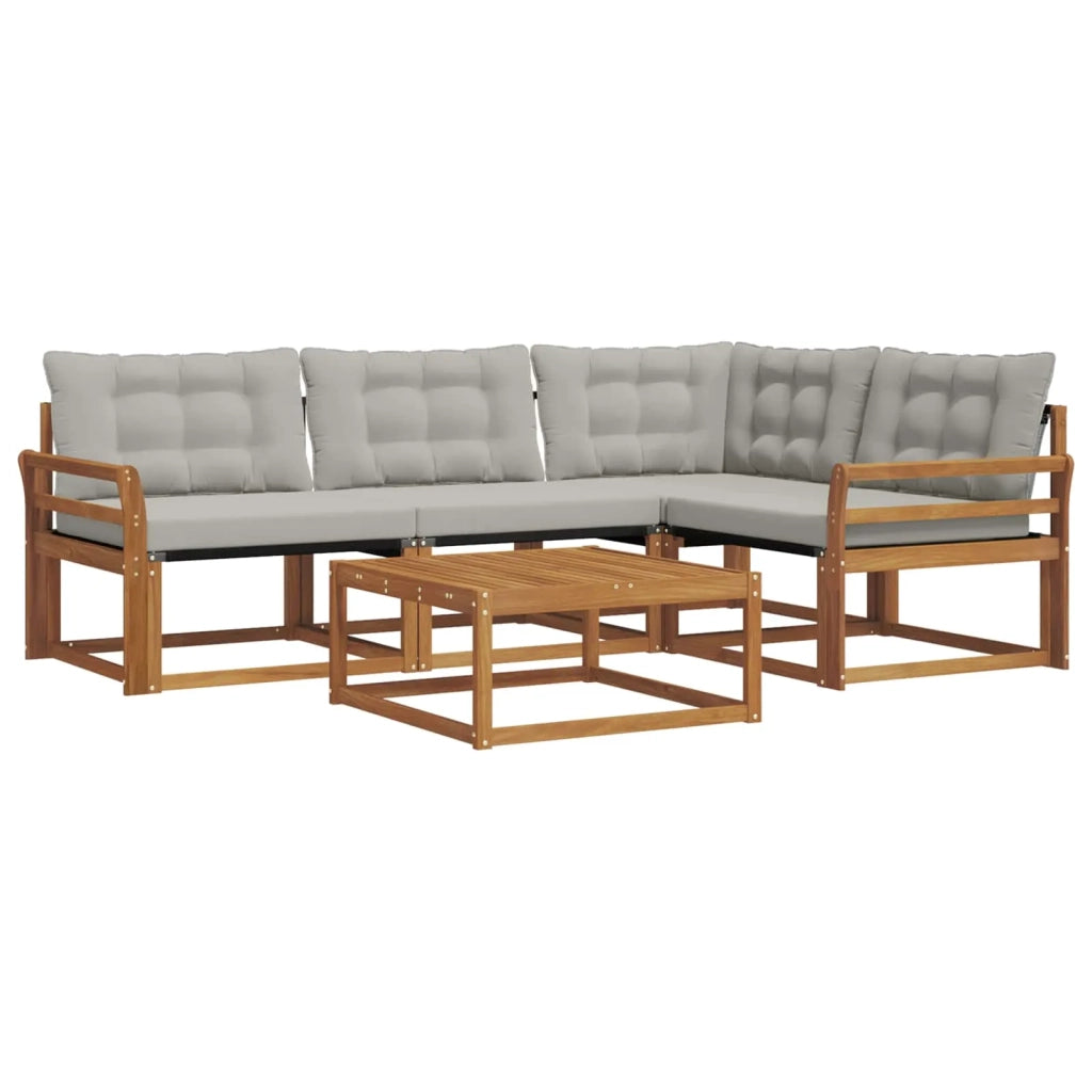 Set di divani da esterno 5 pcs Grigio Naturale e Chiaro 3369434