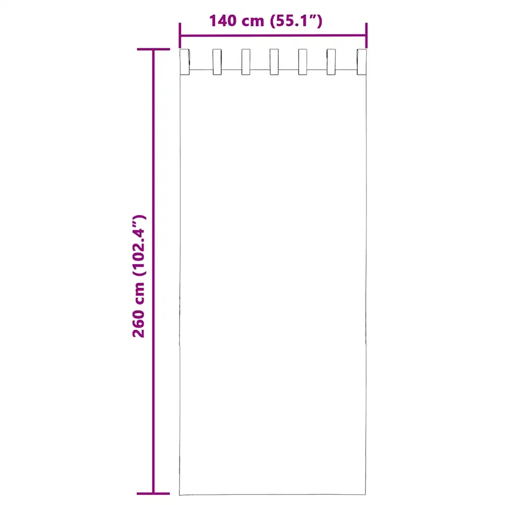 Tende in Voile con Linguetta 2 pz Nero 4102260