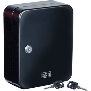 Cassetta Portachiavi Nera da Muro Serratura e Doppia Chiave 20 Ganci Ingresso Black & Decker