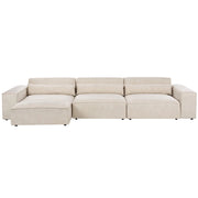 Divano modulare a 3 posti con ottomana Divano componibile in velluto beige con gambe nere Soggiorno moderno