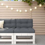 Divano Centrale da Giardino-Sofa Modulare-Divanetto da esterno Bianco in Legno Massello di Pino 342042
