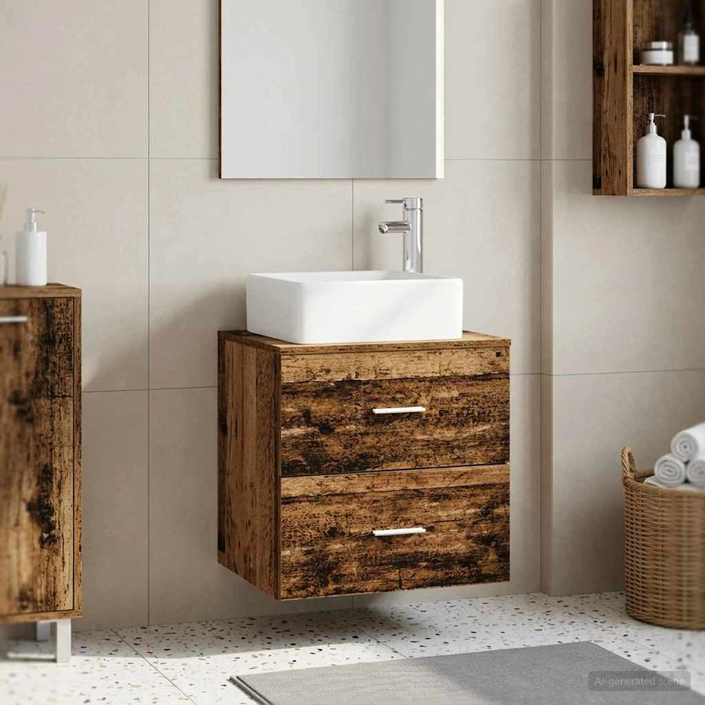 Mobile Lavabo da Parete Legno antico 53 x 34,5 x 63 cm 890292