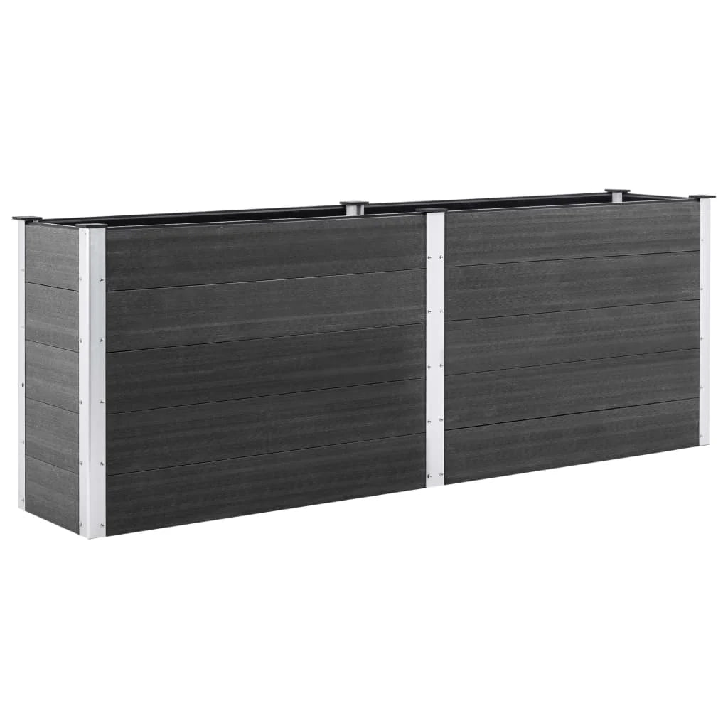 Fioriera rialzata per piante e fiori giardino 250 x 100 x 91 cm WPC grigio 02_0001025