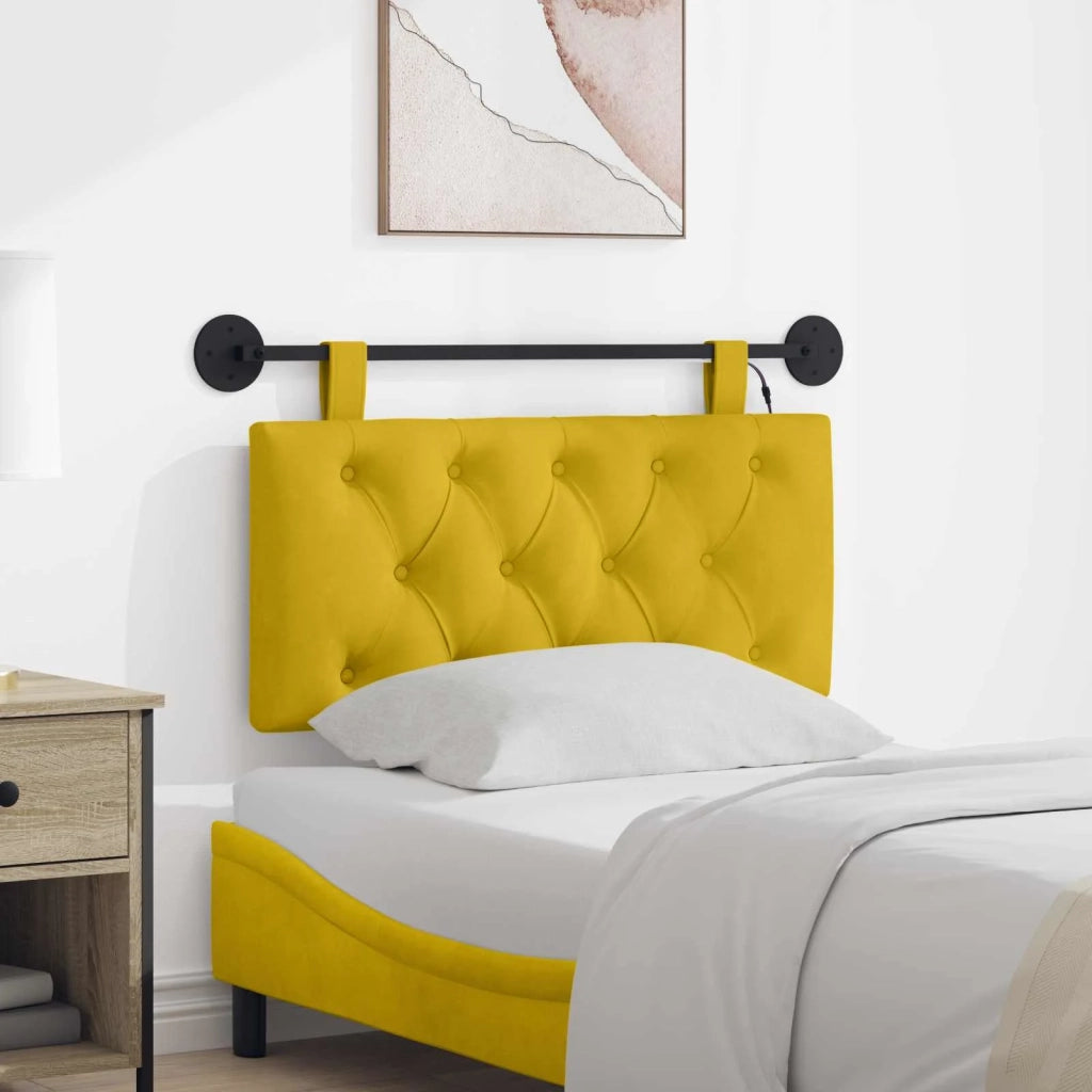 Testiera sospesa Con luce LED Giallo Velluto