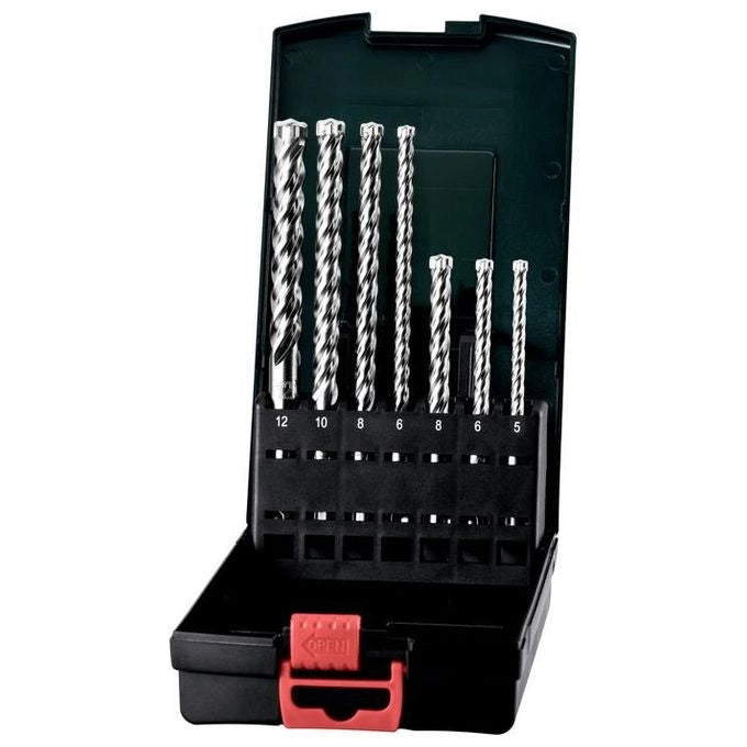 Metabo 626245000 Serie di punte SDS-Plus Pro 4 Premium 7 pezzi custodia in plastica resistente colore Nero