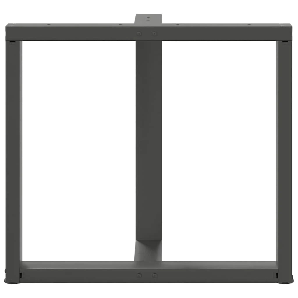 Set di 2 gambe regolabili a T per tavolo da pranzo 70 x 35 x 73 cm in acciaio verniciato a polvere antracite 02_0057325