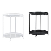 Tavolino da caffè con 2 ripiani - per soggiorno e camera da letto - 42x52 cm - bianco