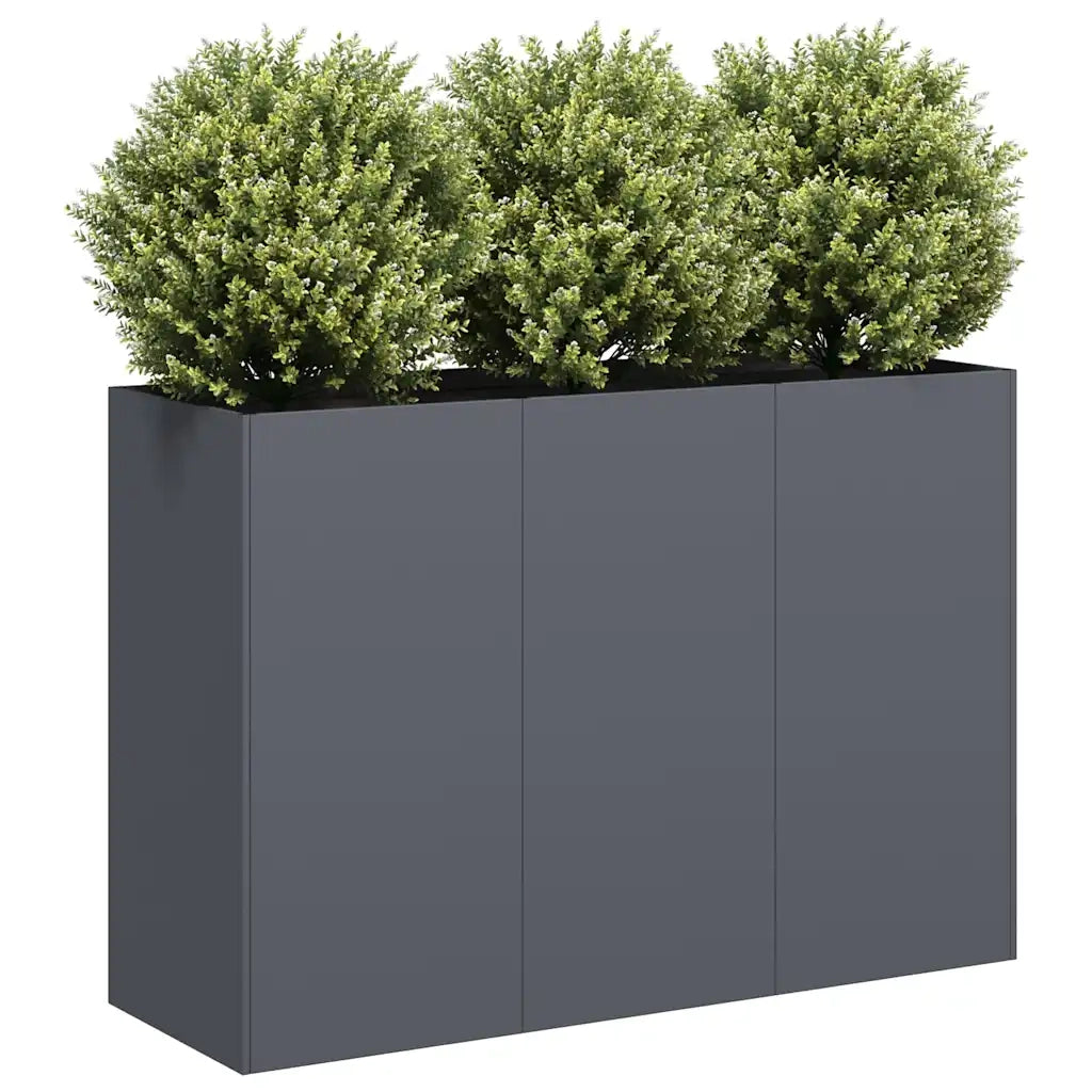 Fioriera-Vaso-Contenitore per Piante Antracite 120x40x80 cm in Acciaio Laminato a Freddo