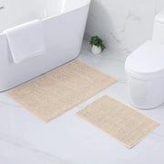 Set di asciugamani per bagno in chenille morbidi e antiscivolo da lavare, 40x60 cm + 60x90 cm, beige, 2 pezzi.