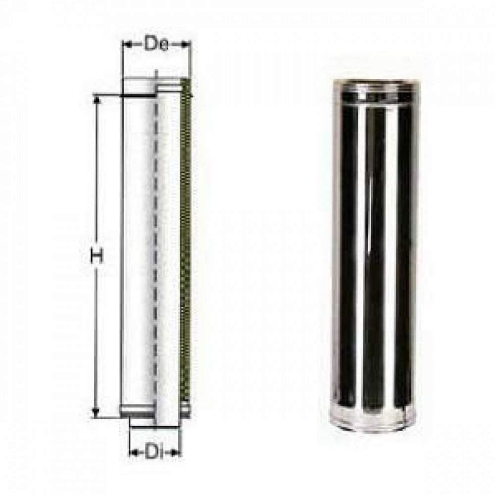 Inox doppia parete aisi 316 tubo l.1000 d.180 230 b08wzfd5r6