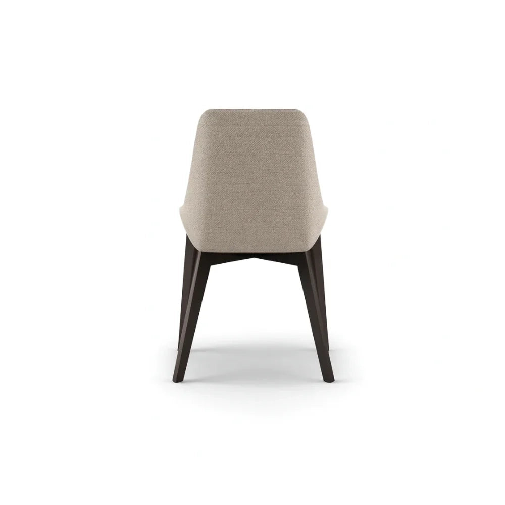 Set di 4 sedie da pranzo imbottite in tessuto beige Erythea con struttura in metallo facili da pulire | Duzzle