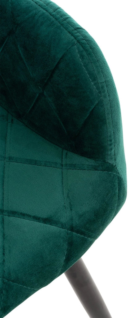 Set di 2 sedie da pranzo Shila verde,Velluto