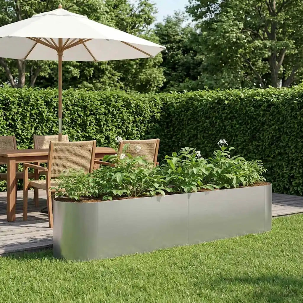 Letto rialzato da giardino Acciaio zincato 200 x 40 x 40 cm 8011696