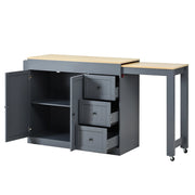 Carrello cucina con 3 cassetti; ripiani regolabili e piano estraibile per cucina e sala da pranzo