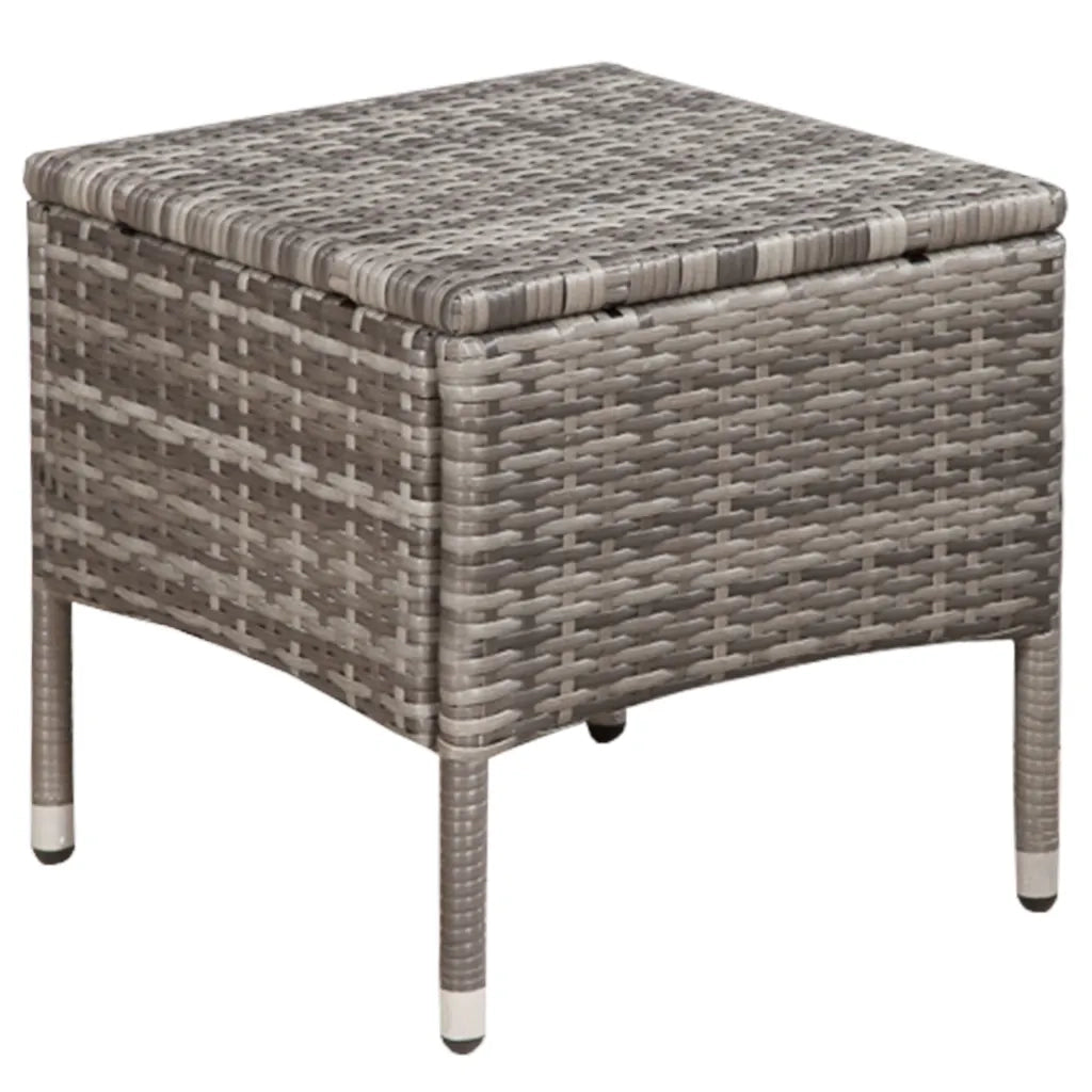 Set da Bistrot 3 pz | Set Salotto da Giardino in Polyrattan Grigio