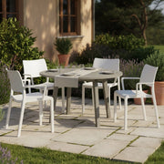 Cambon, Sedia da Esterno 4 Sedie Made in Italy, Bianco