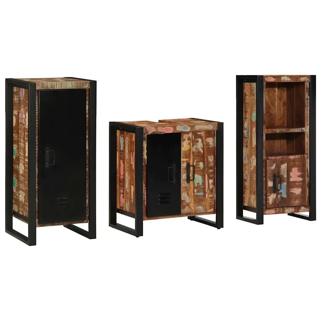 Set di mobili per il bagno 3 pcs Legno Recuperato Massello 3305617