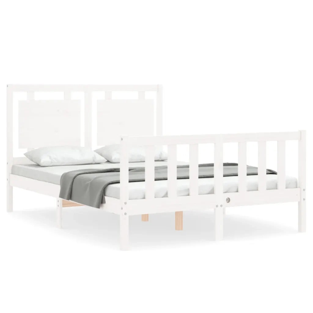 Giroletto senza Materasso-Struttura Letto Bianco 120x200 cm Legno Massello Pino 358092