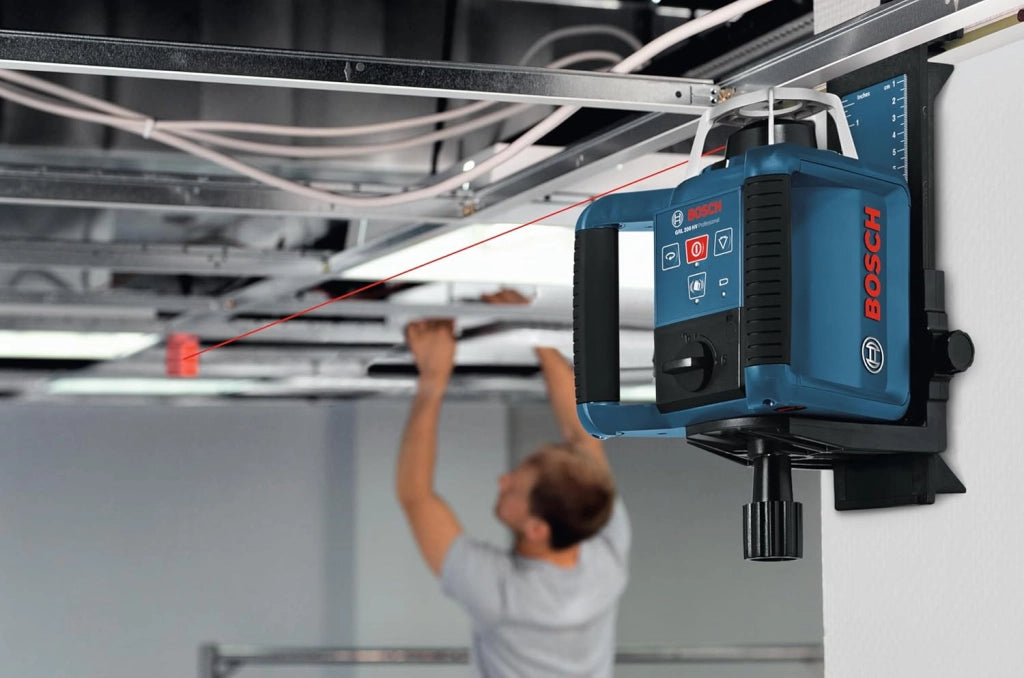 Bosch Professional Livella Laser Rotante GRL 300 HV (Laser Rosso, Ricevitore Laser LR 1, Raggio D'Azione: Fino A 300 m (Diametro), In Valigetta)