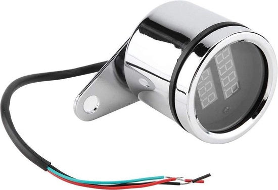 Multiplo di misura per motocicletta - Voltmetro digitale LED per motocicletta - Contachilometri metallico - Contametro di velocità DC 12V - Universale .