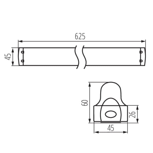 Kanlux ALDO LED 26360 plafoniera T8 18W bianca IP20